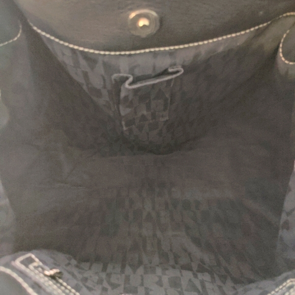 Furla Large Black Leather Drawstring Handle Tote - Picture 7 of 9